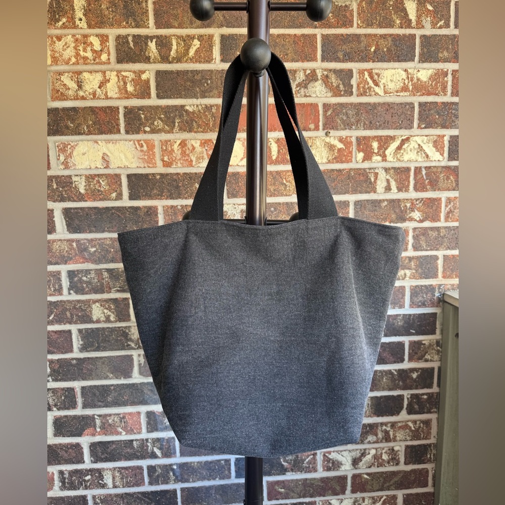 Handmade Denim Canvas Zip Tote in Washed Black